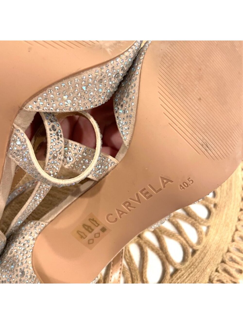 Carvela Kross Jewel Court Heels Glam EU 40.5 Neutral Jewel Crystal Rhinestone - Picture 10 of 12